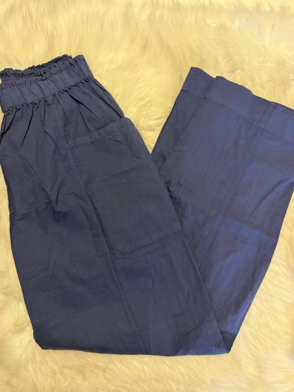 Xirena Jake Pants Small Navy Cotton Poplin Straight Leg NWT